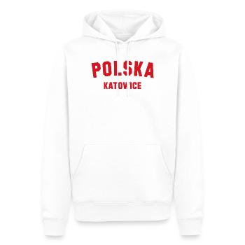 KATOWICE Polska Pologne - Sweat à capuche Premium bio Homme - blanc - Devant - Nico (187cm)