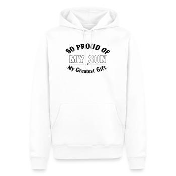 Mon fils, mon plus beau cadeau - Sweat à capuche Premium bio Homme - blanc - Devant - Nico (187cm)