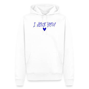 GERADE VERHEIRATET. Junggesellinnenabschied. VALENTINSTAG. PAAR - Männer Premium Bio Hoodie - Weiß - Vorne - Nico (187cm)