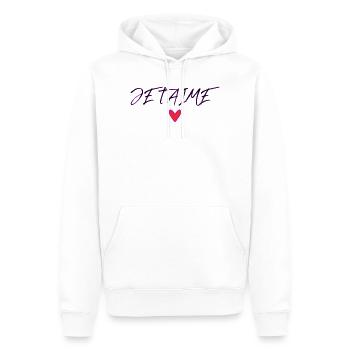 LIEBE. PAAR. GERADE VERHEIRATET. Junggesellinnenabschied. VALENTINSTAG. - Männer Premium Bio Hoodie - Weiß - Vorne - Nico (187cm)