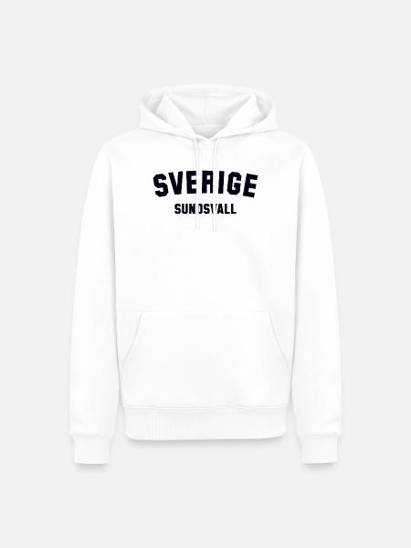 SUNDSVALL, Suède, Suède - Sweat à capuche Premium bio Homme - blanc