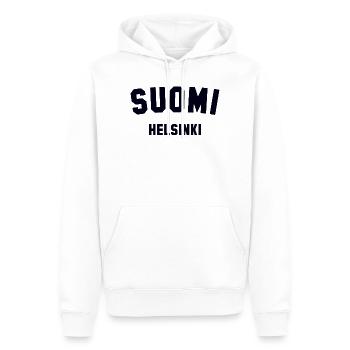 HELSINKI Suomi Finland - Men’s Premium Organic Hoodie - white - Front - Nico (187cm)