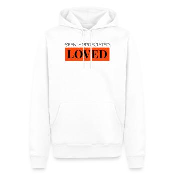 Lacs appréciés Aimé Bicolore - Sweat à capuche Premium bio Homme - blanc - Devant - Nico (187cm)