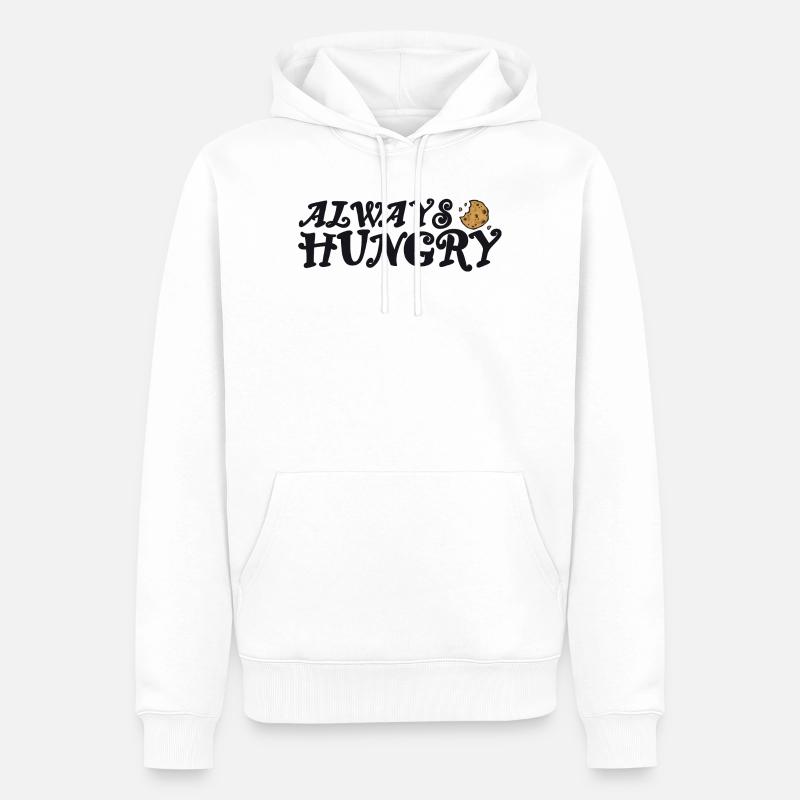 Always hungry mit Cookie - Männer Premium Bio Hoodie - Weiß