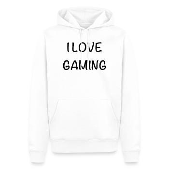 i love gaming - Männer Premium Bio Hoodie - Weiß - Vorne - Nico (187cm)
