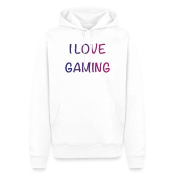J’adore la police en dégradé de jeu - Sweat à capuche Premium bio Homme - blanc - Devant - Nico (187cm)