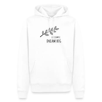 Vivre simplement, rêver grand - Sweat à capuche Premium bio Homme - blanc - Devant - Nico (187cm)