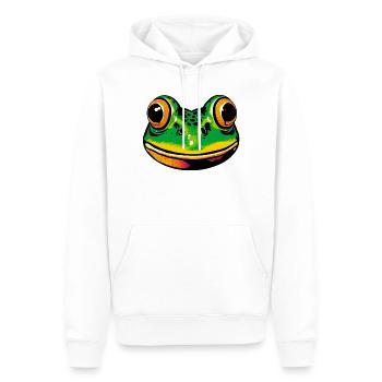 Grenouille - Sweat à capuche Premium bio Homme - blanc - Devant - Nico (187cm)
