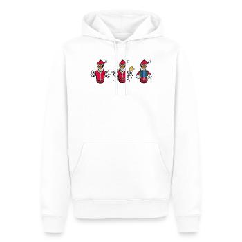 Joyeux Noël Père Noël - Sweat à capuche Premium bio Homme - blanc - Devant - Nico (187cm)
