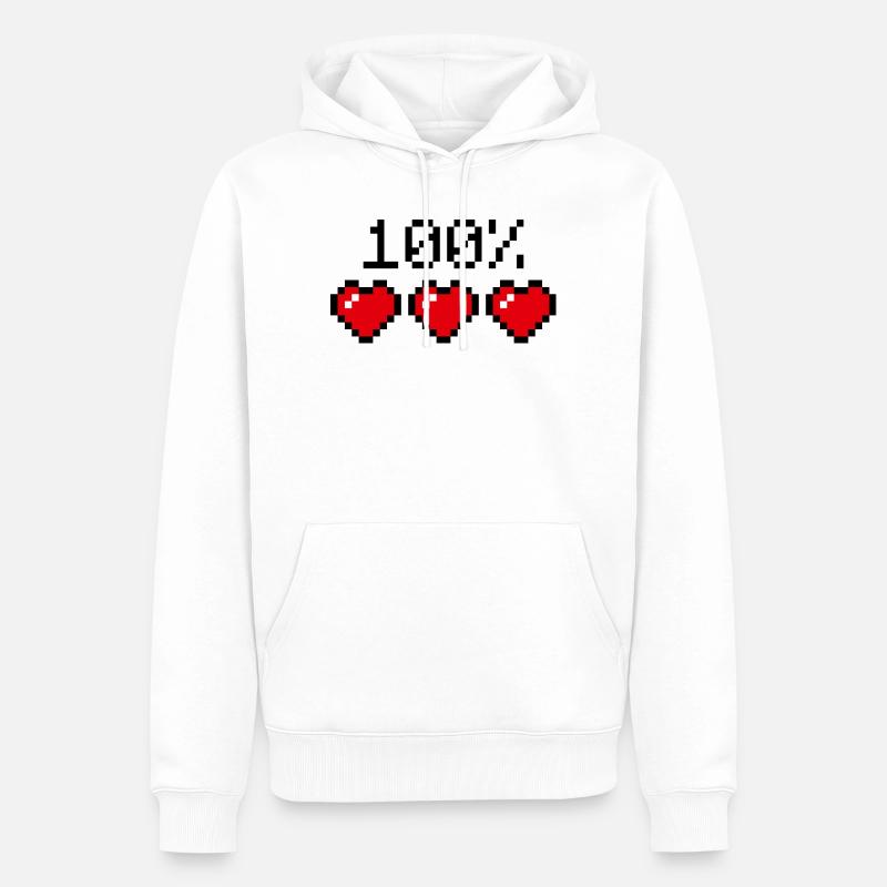 Hundertprozent Statement Partner oder Sportler - Männer Premium Bio Hoodie - Weiß