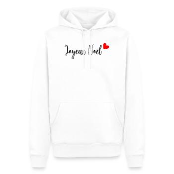 WEIHNACHTEN. FROHE WEIHNACHTEN. FROHE WEIHNACHTEN. WEIHNACHTSMANN - Männer Premium Bio Hoodie - Weiß - Vorne - Nico (187cm)