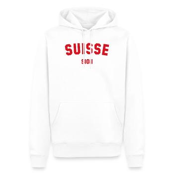 SION Suisse Switzerland Schweiz - Männer Premium Bio Hoodie - Weiß - Vorne - Nico (187cm)