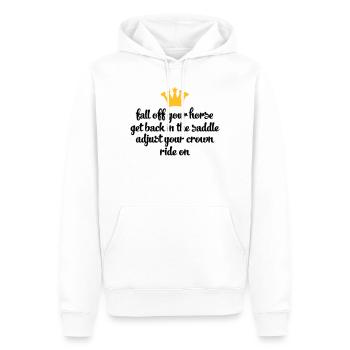 chevaucher - Sweat à capuche Premium bio Homme - blanc - Devant - Nico (187cm)