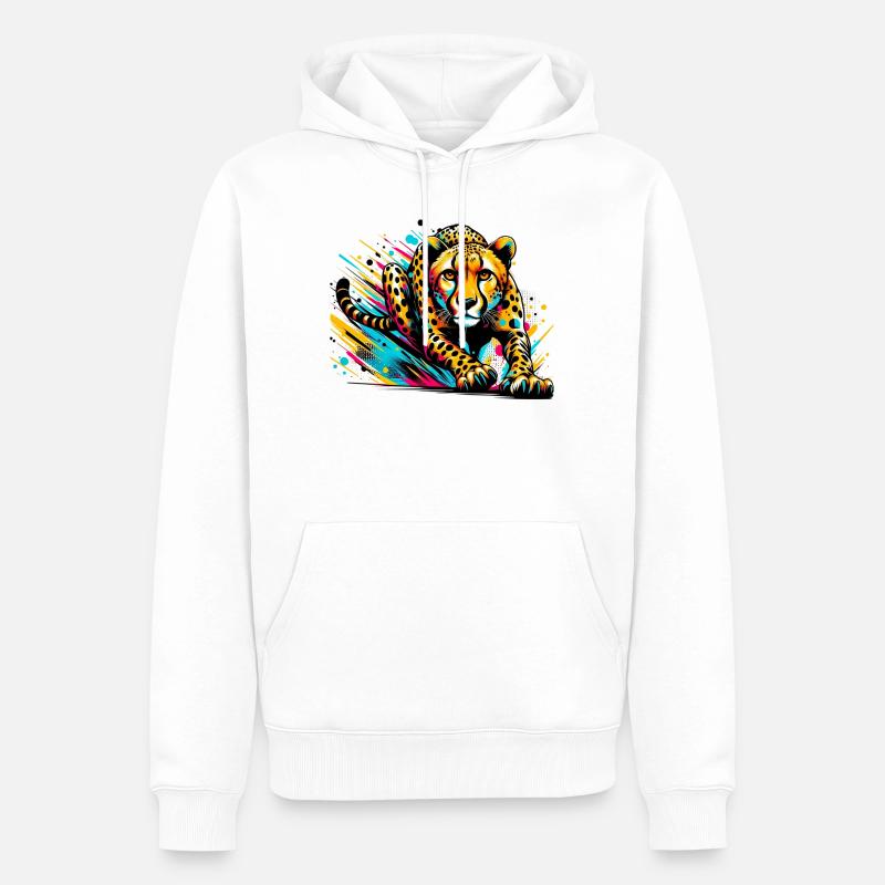 Gepard - Männer Premium Bio Hoodie - Weiß