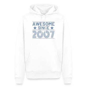 Anniversaire Rétro Génial depuis 2007 - Sweat à capuche Premium bio Homme - blanc - Devant - Nico (187cm)