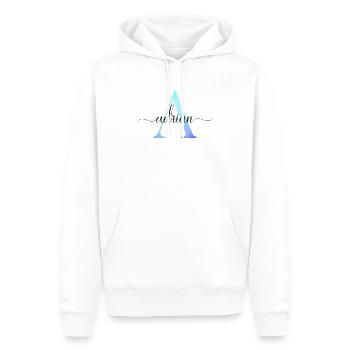 A| Monogramm | Name | Adrian | Watercolor - Männer Premium Bio Hoodie - Weiß - Vorne - Nico (187cm)