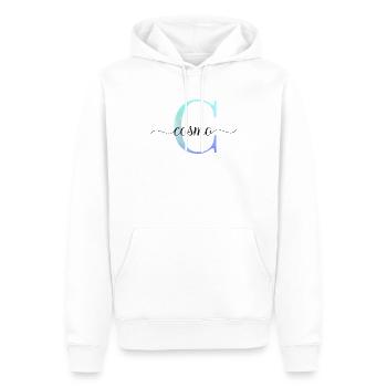C| Monogramm | Name | Cosmo| Watercolor - Männer Premium Bio Hoodie - Weiß - Vorne - Nico (187cm)