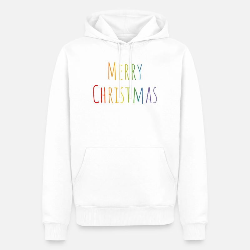 Joyeux Noël arc-en-ciel - Sweat à capuche Premium bio Homme - blanc