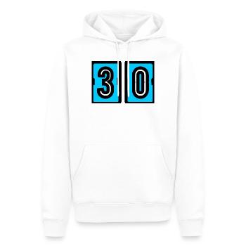 30. 30 YEARS. 30th ANNIVERSARY. 30 YEARS ANNIVERSARY. - Men’s Premium Organic Hoodie - white - Front - Nico (187cm)