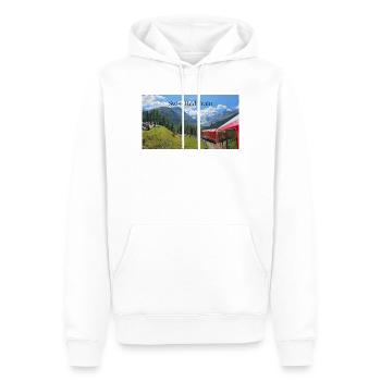 Schweizerischer Roter Zug - Männer Premium Bio Hoodie - Weiß - Vorne - Nico (187cm)