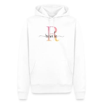 R | Monogramm | Name | Rosalie |Watercolor - Männer Premium Bio Hoodie - Weiß - Vorne - Nico (187cm)