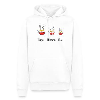 anniversaire. anniversaire décennie. humour. drôle - Sweat à capuche Premium bio Homme - blanc - Devant - Nico (187cm)