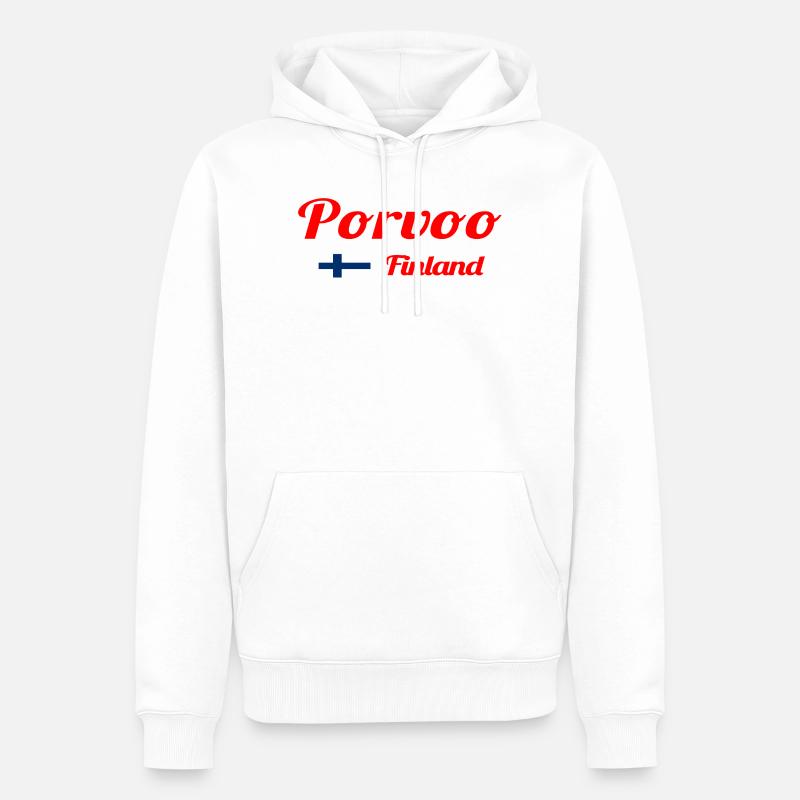 Porvoo, Finlande - Imprimés élégants - Sweat à capuche Premium bio Homme - blanc