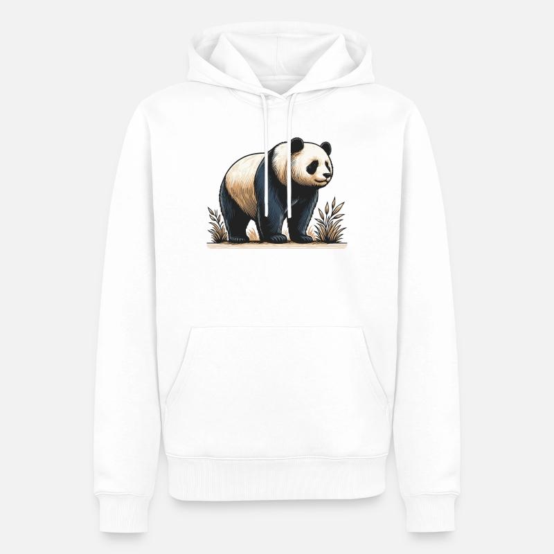 Panda - Männer Premium Bio Hoodie - Weiß