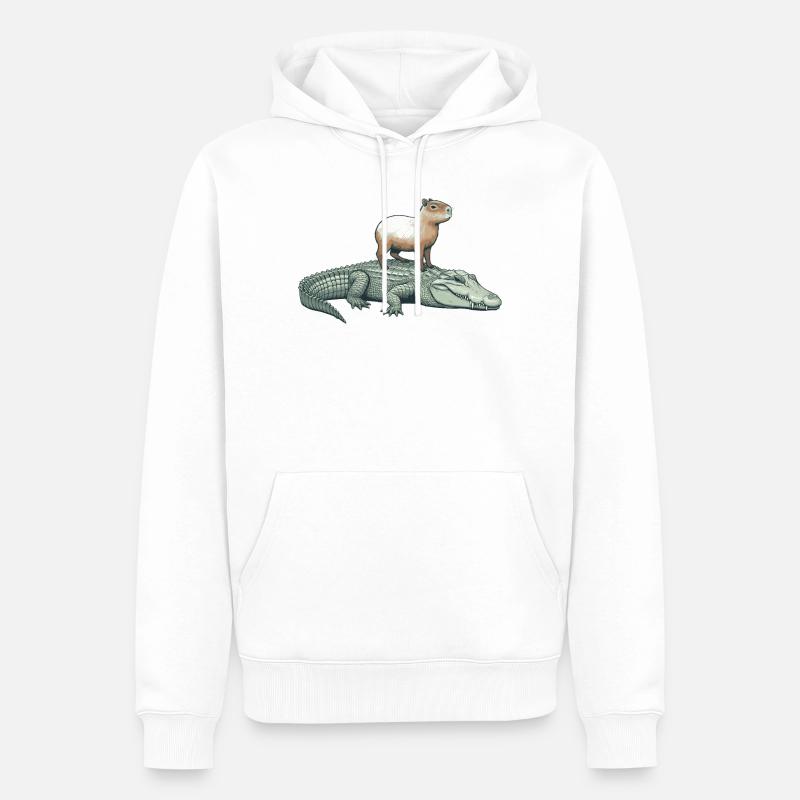 Capy & Croc Dreamteam - Männer Premium Bio Hoodie - Weiß