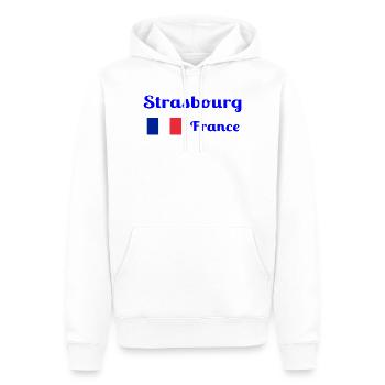 Strasbourg France- Stylish prints - Men’s Premium Organic Hoodie - white - Front - Nico (187cm)