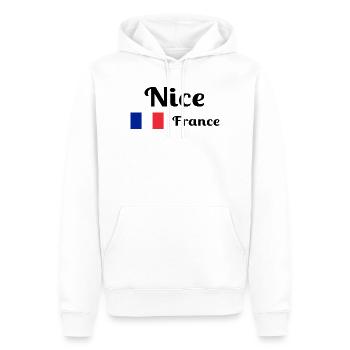 Nice France- Imprimés élégants - Sweat à capuche Premium bio Homme - blanc - Devant - Nico (187cm)