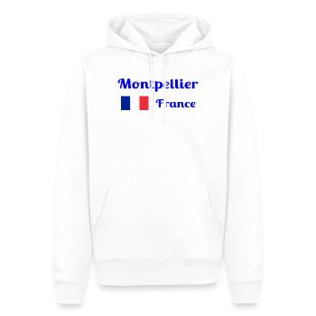 Montpellier, France- Stylish prints - Men’s Premium Organic Hoodie - white - Front - Nico (187cm)