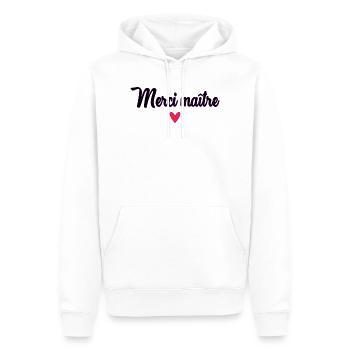 MEISTER. MEISTER. VIELEN DANK. DANKE, MEISTER. MEISTER - Männer Premium Bio Hoodie - Weiß - Vorne - Nico (187cm)