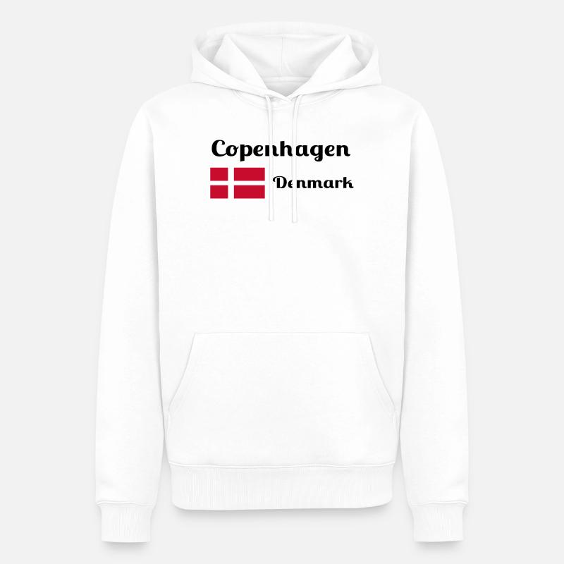 Copenhague, Danemark - Imprimés élégants - Sweat à capuche Premium bio Homme - blanc