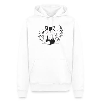 Lächelnder Fuchs – Minimalistische Illustration - Männer Premium Bio Hoodie - Weiß - Vorne - Nico (187cm)