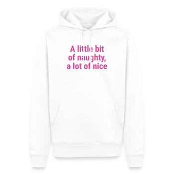 Un peu de coquin, beaucoup de beau rose - Sweat à capuche Premium bio Homme - blanc - Devant - Nico (187cm)