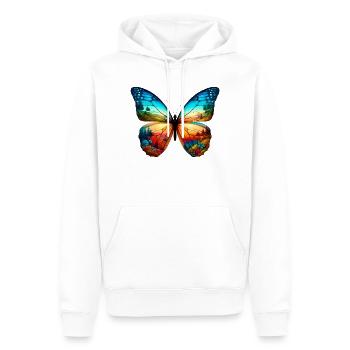 Schmetterling - Männer Premium Bio Hoodie - Weiß - Vorne - Nico (187cm)