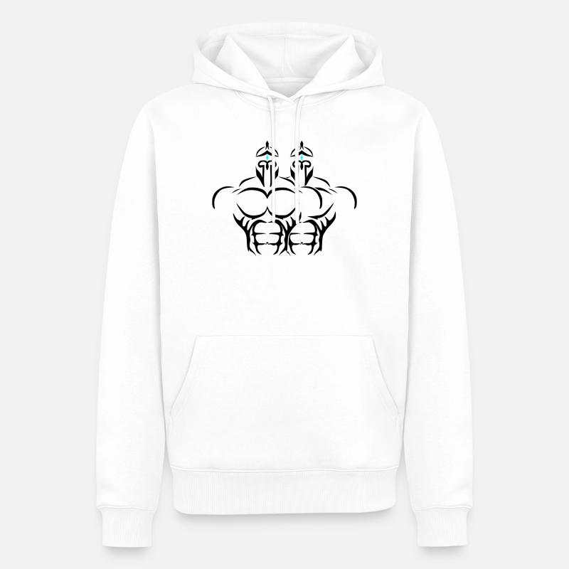 Alpha Twins Deluxe - Männer Premium Bio Hoodie - Weiß