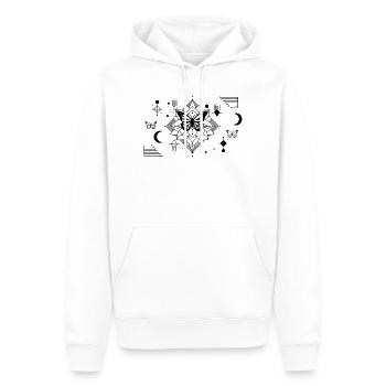 Geometric Butterfly Silhouettes - Men’s Premium Organic Hoodie - white - Front - Nico (187cm)