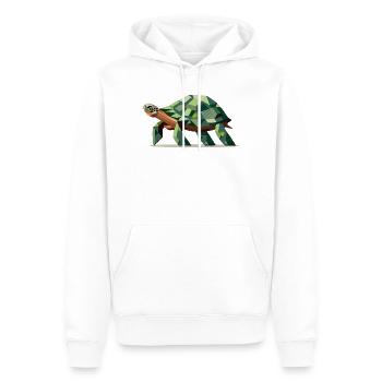 stilisierte Schildkröte im polygonalen Design - Männer Premium Bio Hoodie - Weiß - Vorne - Nico (187cm)