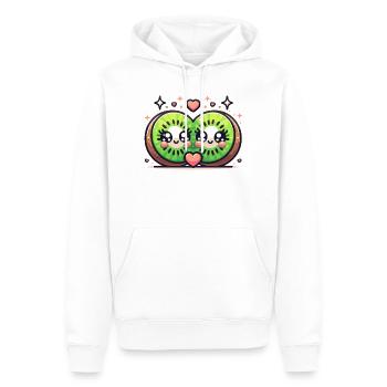 Les Kiwis sont amoureux - Sweat à capuche Premium bio Homme - blanc - Devant - Nico (187cm)