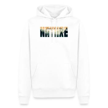 Luxus liegt in der NATUR - Männer Premium Bio Hoodie - Weiß - Vorne - Nico (187cm)