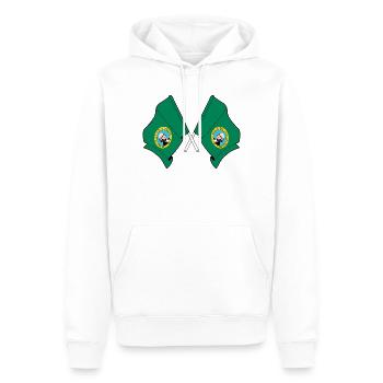 Deux drapeaux ont traversé Washington - Sweat à capuche Premium bio Homme - blanc - Devant - Nico (187cm)