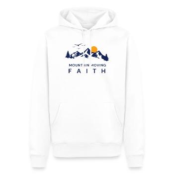 Montagne déplaçant la foi. - Sweat à capuche Premium bio Homme - blanc - Devant - Nico (187cm)