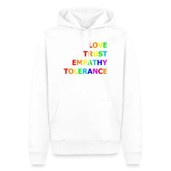 Values_1 - Männer Premium Bio Hoodie - Weiß - Vorne - Nico (187cm)