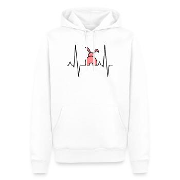 Lapin ludique avec des cœurs - Sweat à capuche Premium bio Homme - blanc - Devant - Nico (187cm)