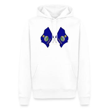 Deux drapeaux ont traversé le Kansas - Sweat à capuche Premium bio Homme - blanc - Devant - Nico (187cm)