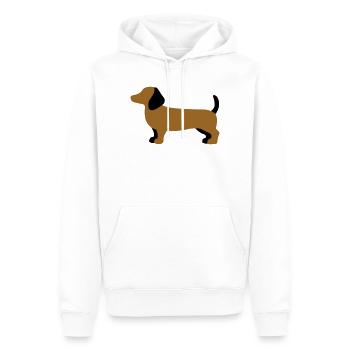 Silhouette de teckel – Design minimaliste pour chien - Sweat à capuche Premium bio Homme - blanc - Devant - Nico (187cm)