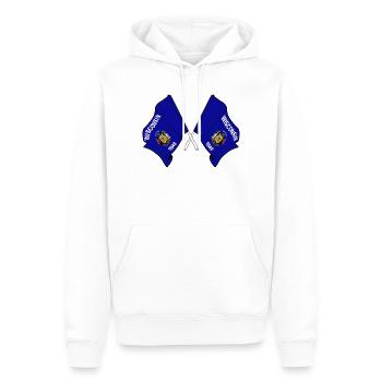 Zwei Flaggen von Wisconsin gekreuzt - Männer Premium Bio Hoodie - Weiß - Vorne - Nico (187cm)