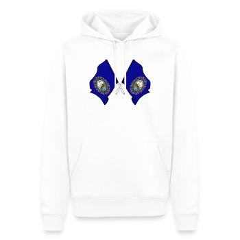 Deux drapeaux ont traversé le New Hampshire - Sweat à capuche Premium bio Homme - blanc - Devant - Nico (187cm)